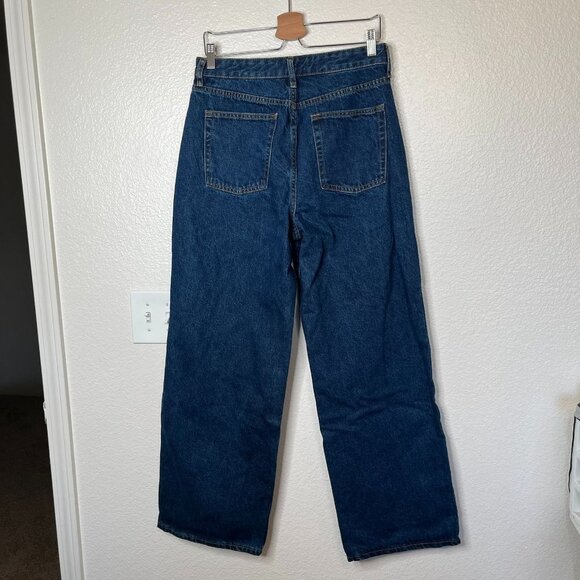 JustFab Women's Denim Wide-Leg Dark Wash Blue  Jeans Size 30 Regular - Picture 2 of 11